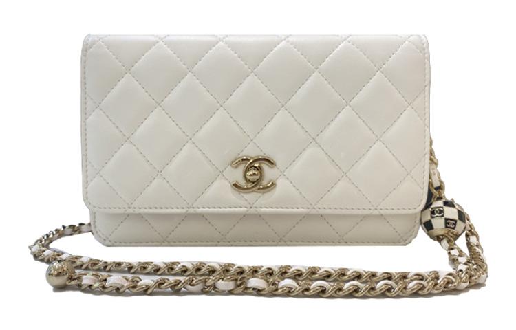 Chanel Chanel WOC Sheepskin Crossbody Bag Regular Women's White