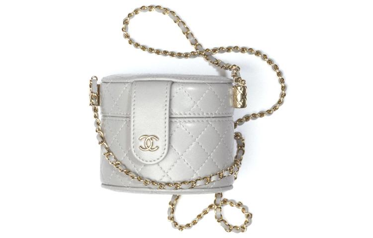 Chanel Chanel Calfskin Round Bucket Bag Makeup Bags Handbag Shoulder Bag Crossbody Bag Regular Women's Gray