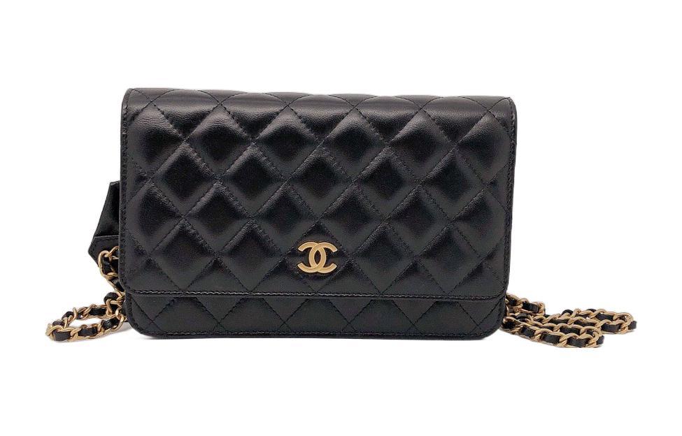 Chanel Chanel Lambskin Shoulder Bag Crossbody Bag Women's Black