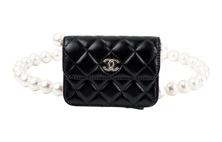 Chanel Chanel Lambskin Coin Purse Crossbody Bag Shoulder Bag Women's Black