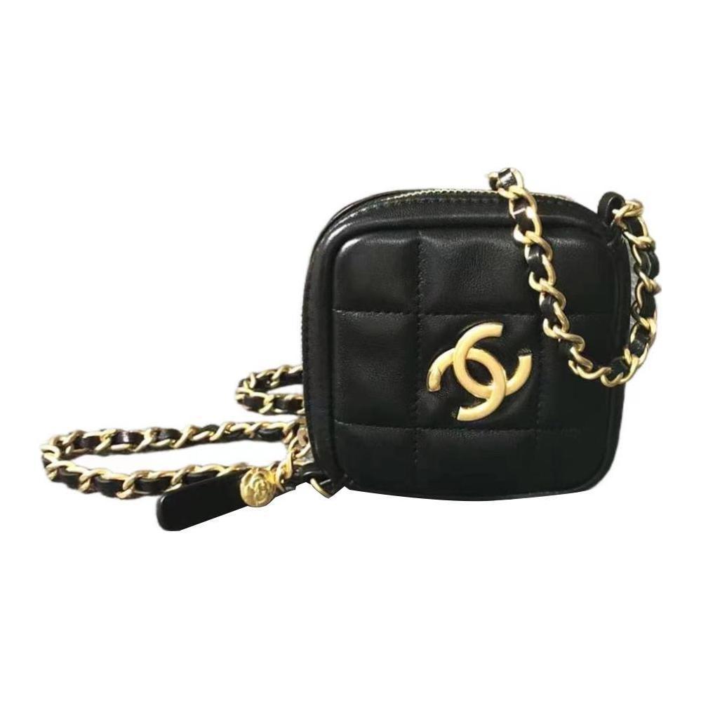 Chanel Chanel Lambskin Shoulder Bag Crossbody Bag Women's Black