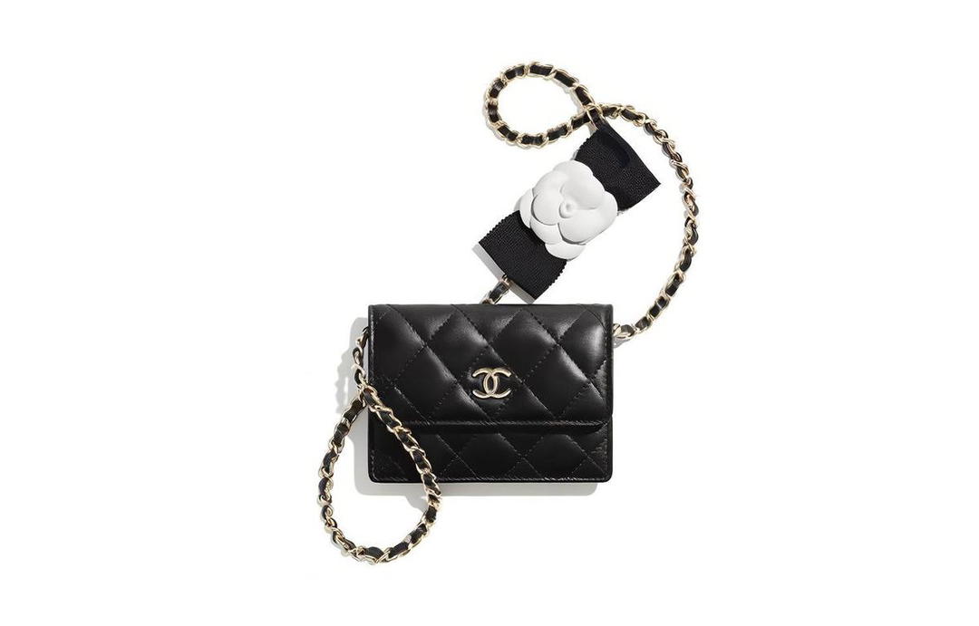 Chanel Chanel WOC Lambskin Shoulder Bag Crossbody Bag Coin Purse Card Holder Mini Women's Black