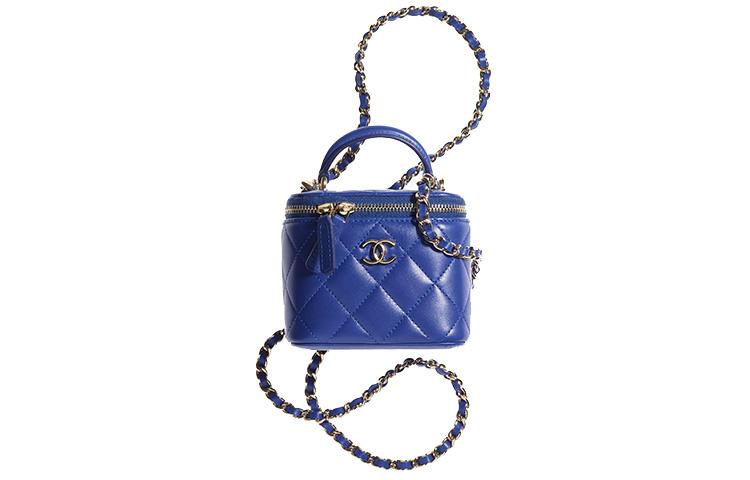 Chanel Chanel Sheepskin Box Bag Shoulder Bag Crossbody Bag Mini Women's Royal Blue