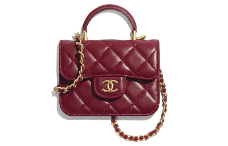 Chanel Chanel 21B Fall Sheepskin Coin Purse Shoulder Bag Crossbody Bag Regular Women's Burgundy