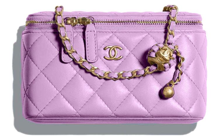 Chanel Chanel 22SS Sheepskin Square Box Bag Shoulder Bag Crossbody Bag Women's Purple