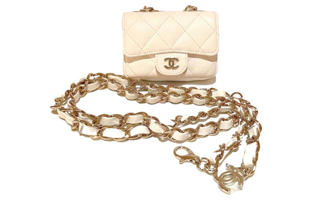 Chanel Chanel Calfskin Fanny Pack Women's White