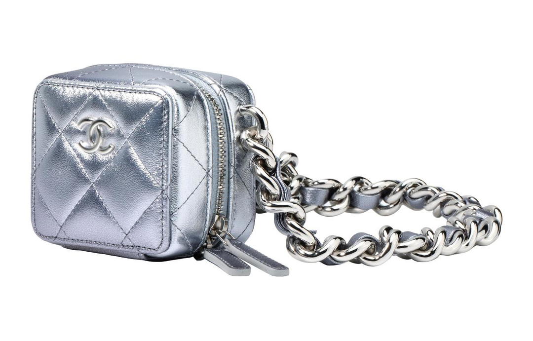 Chanel Chanel Lambskin Shoulder Bag Crossbody Bag Women's Silver Purple