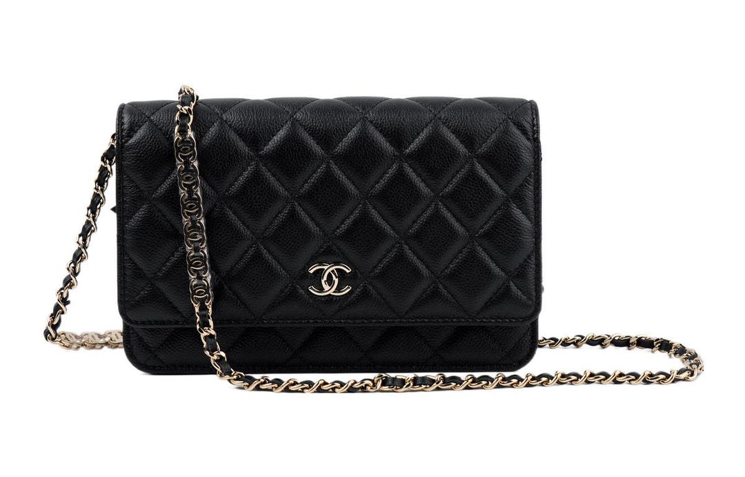 Chanel Chanel 22C Spring WOC Grained Embossed Cow Leather Wealth Bag Shoulder Bag Crossbody Bag Regular Women's Black