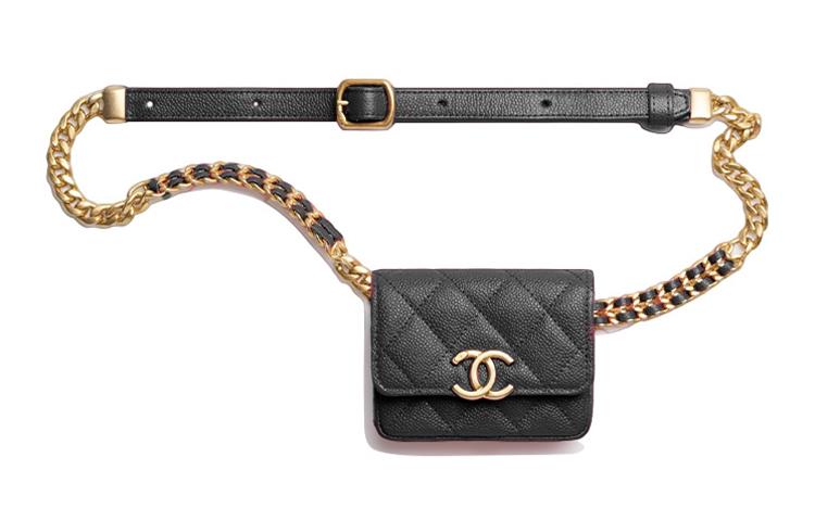 Chanel Chanel Calfskin Fanny Pack Women's Black