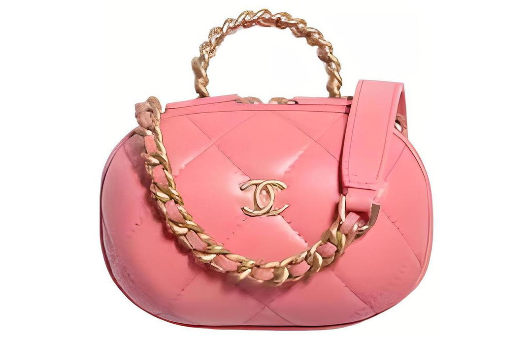 Chanel Chanel Sheepskin Makeup Bag Women's Pink