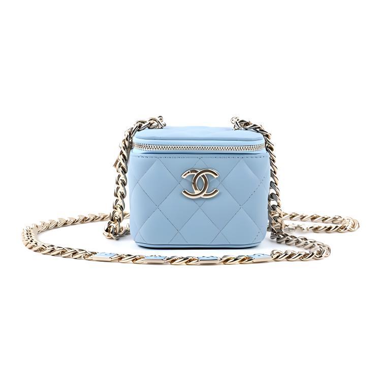Chanel Chanel 22SS Lambskin Box Bag Shoulder Bag Crossbody Bag Mini Women's Blue