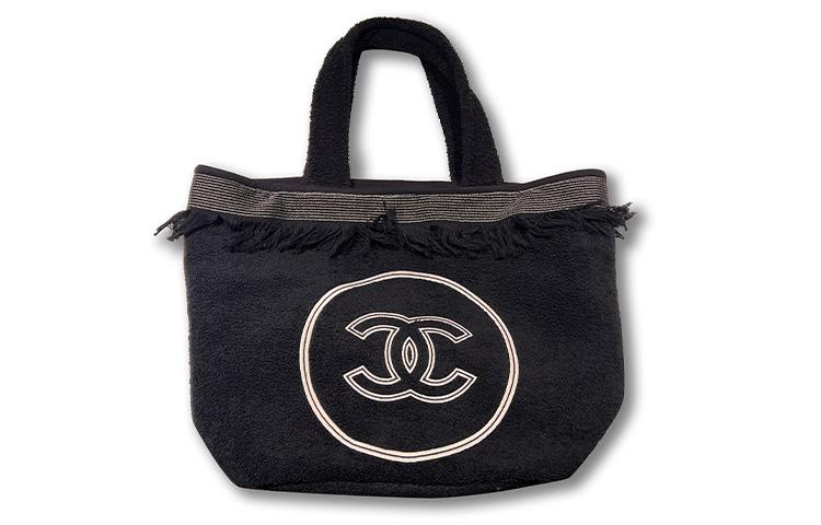 Chanel Chanel Woolen Three-Piece Set 3-in-1 Towel Beach Bag Tote Bag Shopping Bag Handbag Unisex Black White
