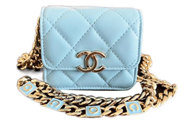 Chanel Chanel 22SS Sheepskin Clutches Shoulder Bag Crossbody Bag Women's Blue