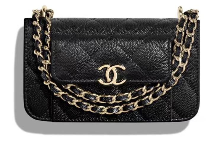 Chanel Chanel Grained Embossed Cow Leather Handheld Shoulder Bag Crossbody Bag Mini Women's Black