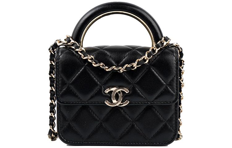 Chanel Chanel Classic Flap CF Lambskin Handbag Shoulder Bag Crossbody Bag Extra Mini Women's Black