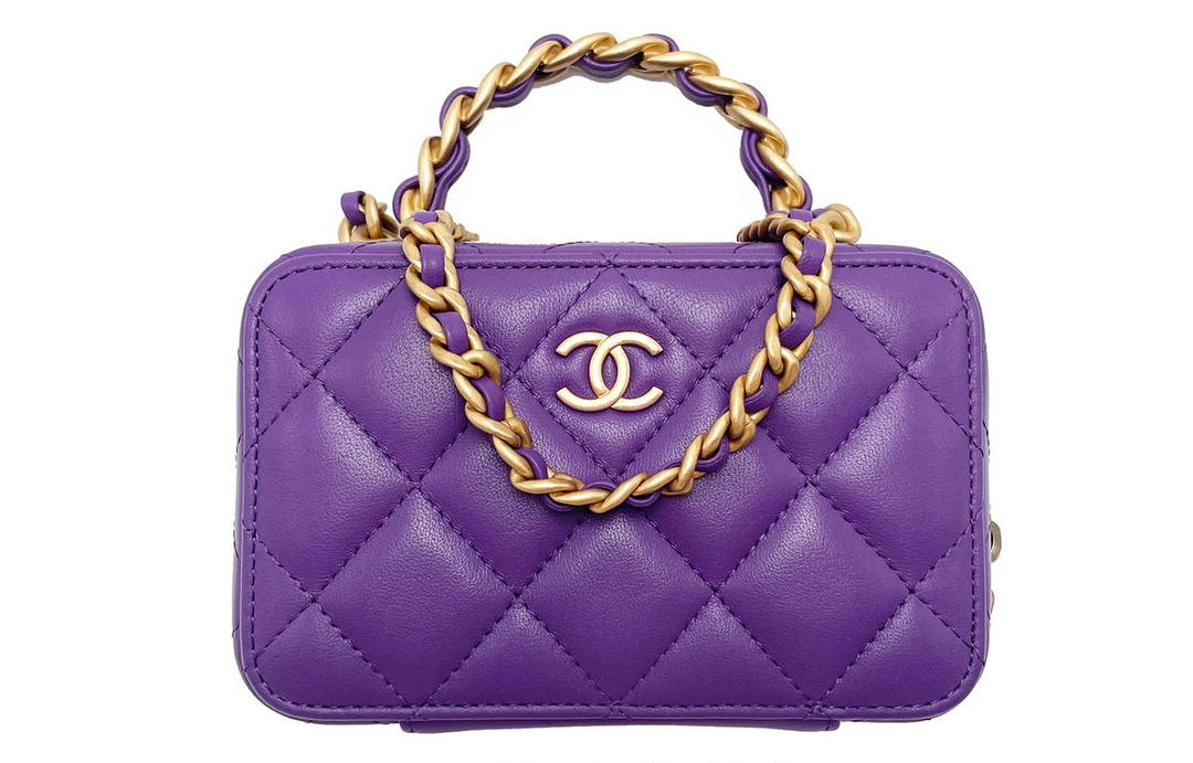 Chanel Chanel Sheepskin Camera Bag Makeup Bag Handbag Shoulder Bag Crossbody Bag Regular Women's Iris Purple Color