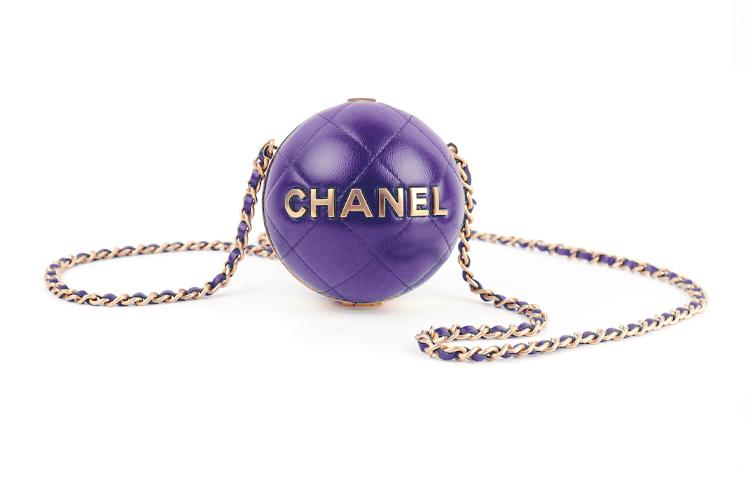 Chanel Chanel 22A Early Autumn Sheepskin Evening Party Bag Ball Bag Handbag Shoulder Bag Crossbody Bag Women's Purple