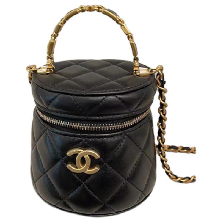 Chanel Chanel 22K Autumn And Winter Sheepskin Bucket Bag Portable Crossbody Bag Shoulder Bag Women's Black
