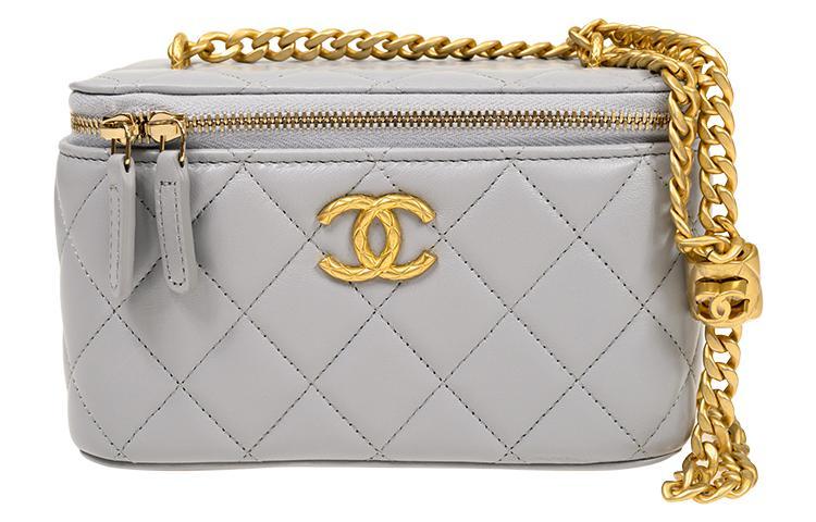 Chanel Chanel Sheepskin Box Bag Makeup Bags Shoulder Bag Crossbody Bag Regular Women's Gray