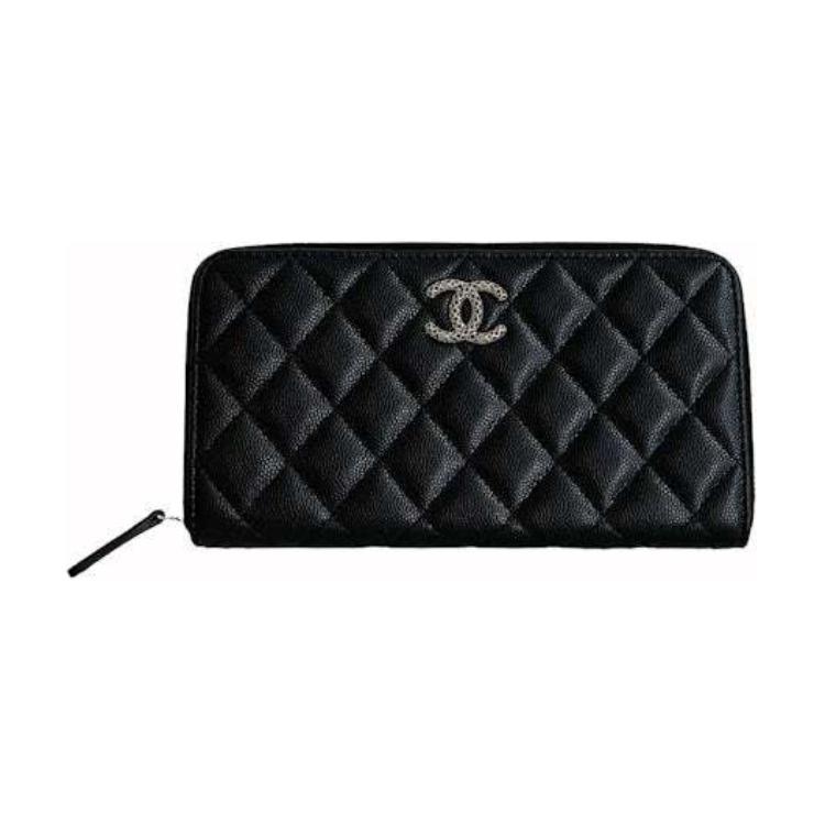Chanel Chanel Cc Long Zipped Wallet Black AP3181