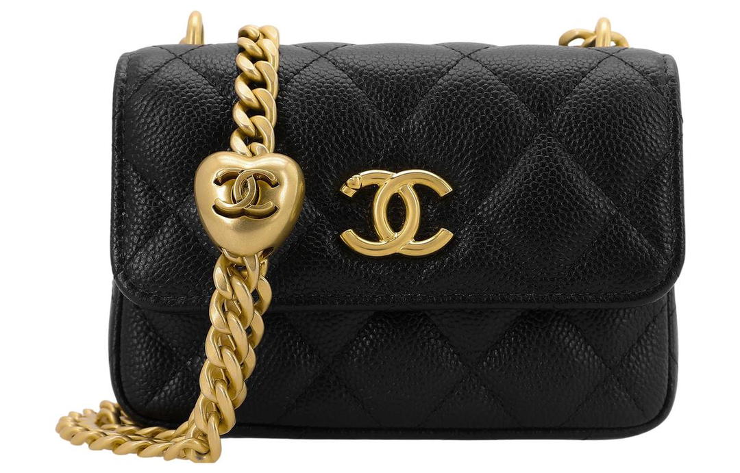 Chanel Chanel Cow Leather Mini Fanny Pack Shoulder Bag Crossbody Bag Small Size Women's Black