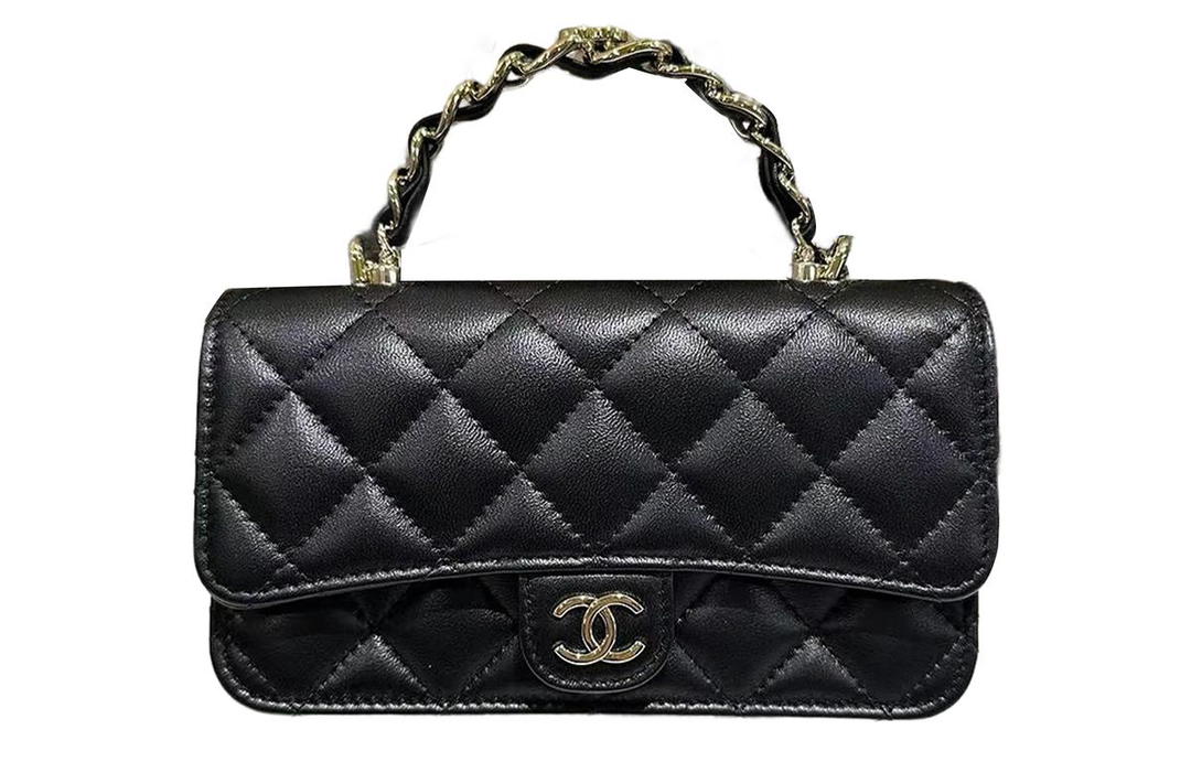 Chanel Chanel WOC Sheepskin Handbag Shoulder Bag Crossbody Bag Mini Women's Black