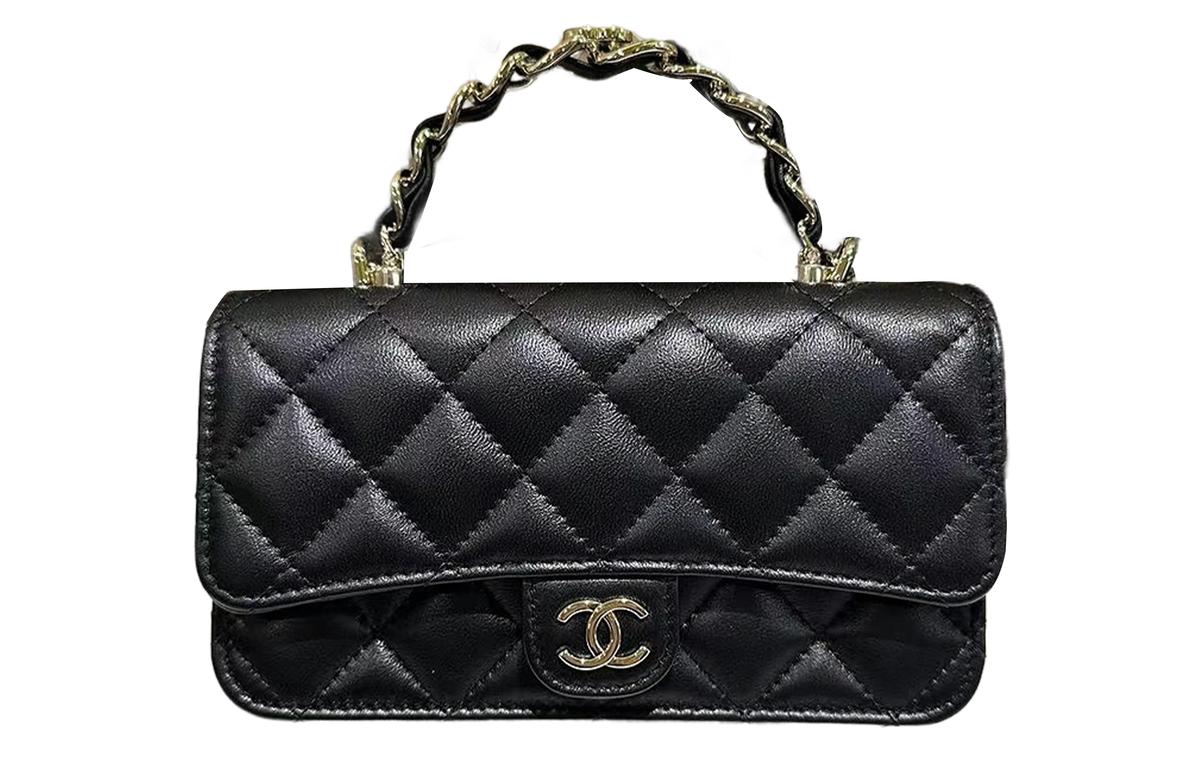 Chanel Chanel WOC Sheepskin Handbag Shoulder Bag Crossbody Bag Mini Women's Black