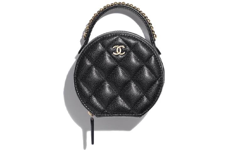 Chanel Chanel Calfskin Jewelry Box Handbag Regular Women's Black