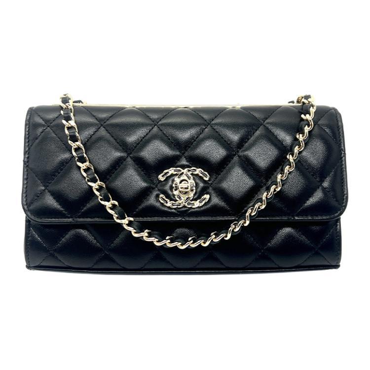 Chanel Chanel Trendy Cc Sheepskin Shoulder Bag Crossbody Bag Women's Black