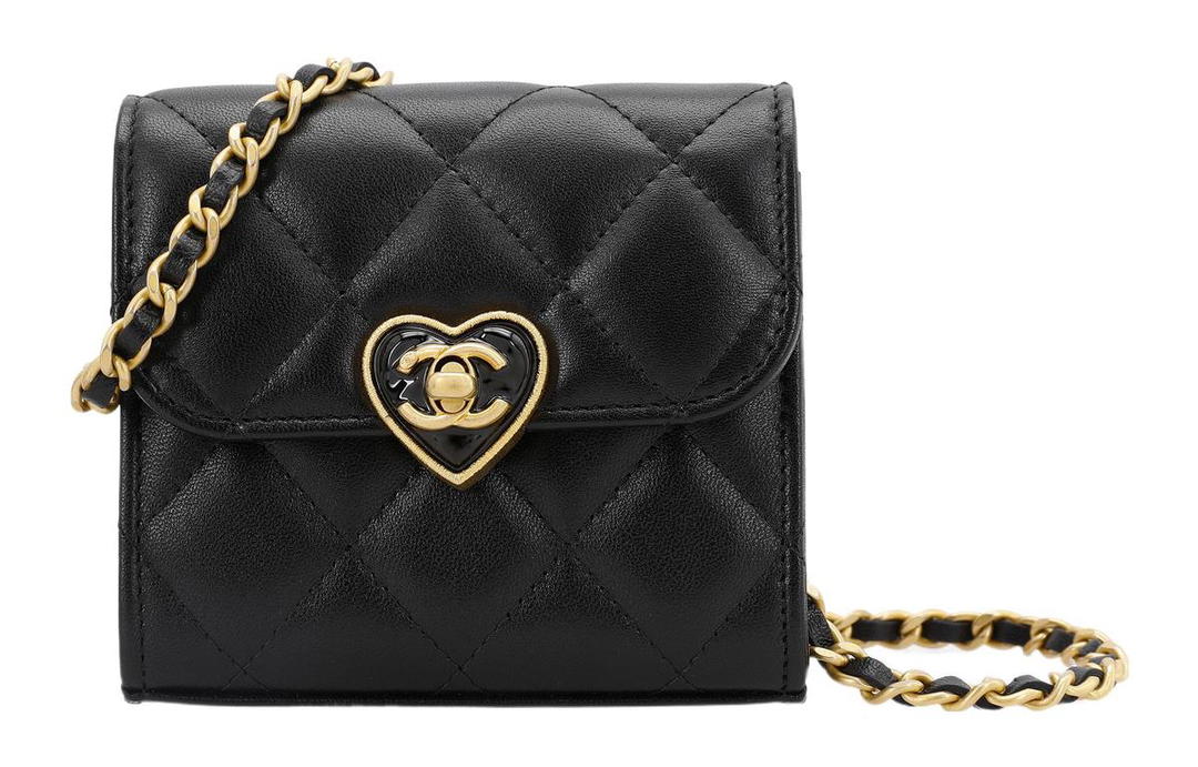 Chanel Chanel Lambskin One Shoulder Handheld Crossbody Bag Regular Women's Black