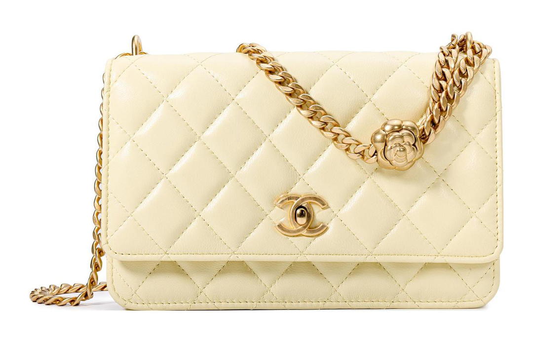 Chanel Chanel Classic Flap CF Lambskin Flap Bag, Shoulder Bag, Crossbody Bag Regular Women's Yellow