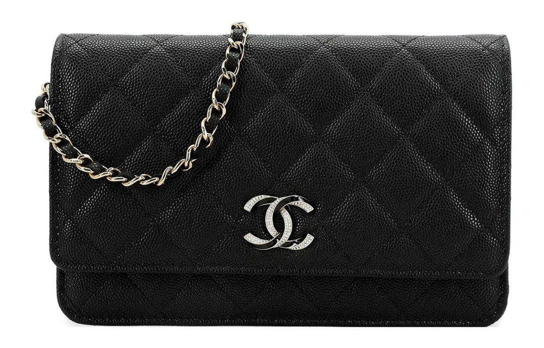Chanel Chanel Litchi Calfskin Mouth Cover Bag Crossbody Bags Shoulder Bags Women's Black