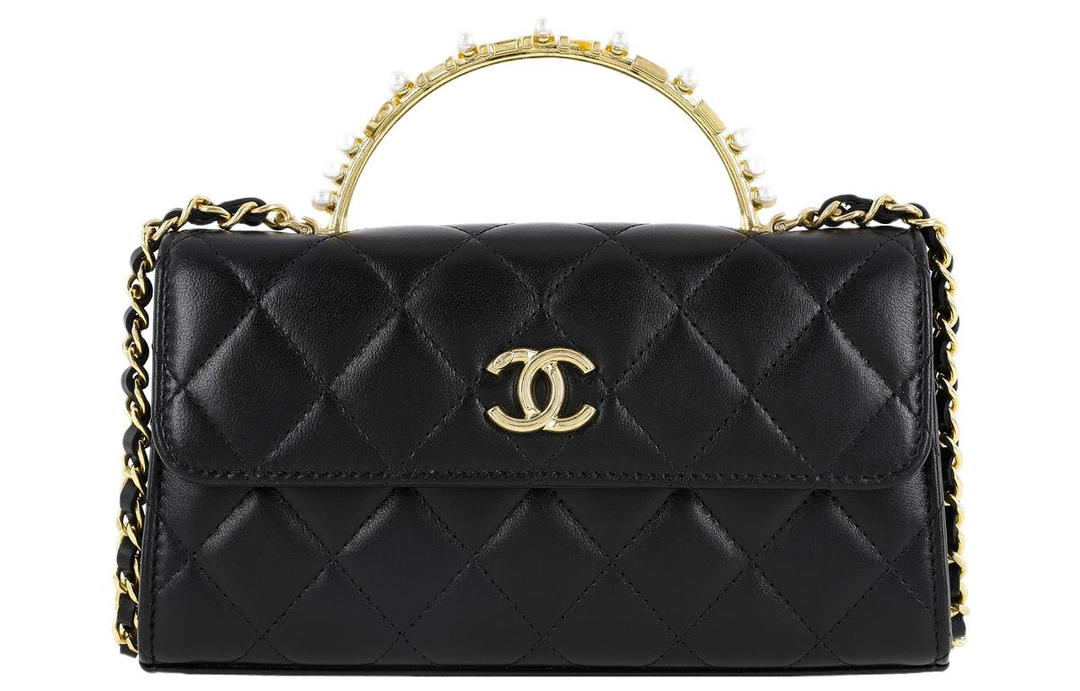 Chanel Chanel Lambskin Handbag Shoulder Bag Crossbody Bag Regular Women's Black