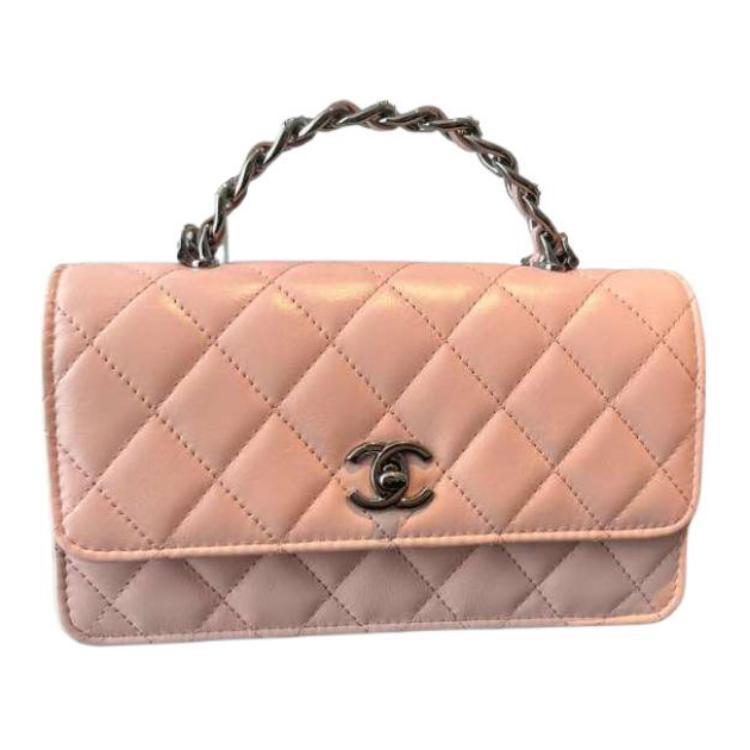 Chanel Chanel Bright Wrinkled Calfskin Trunk Bag Handheld Shoulder Bag Crossbody Bag Regular Women's Pink