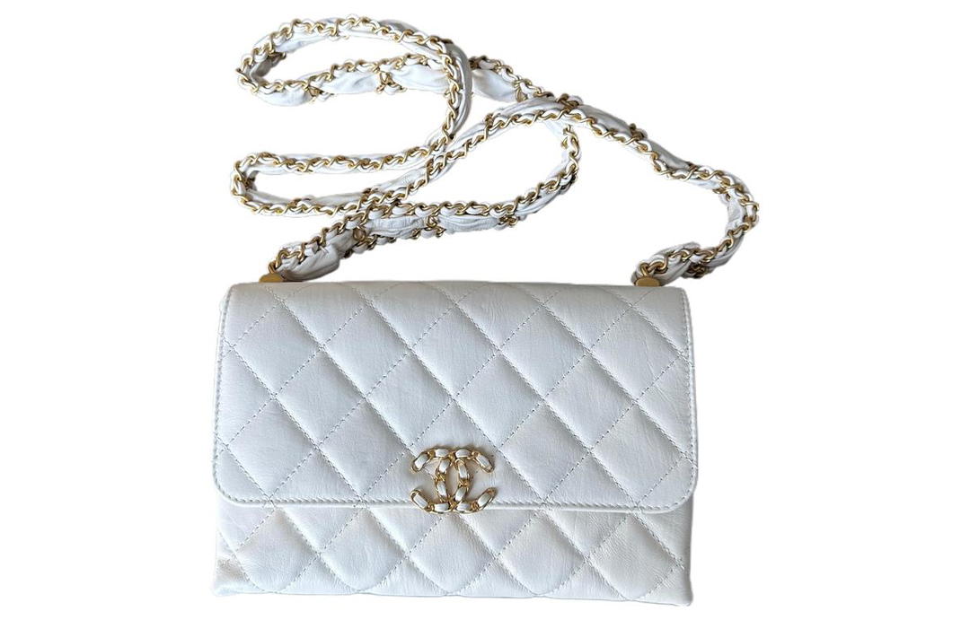 Chanel Chanel Cow Leather Tofu Bag Handbag Shoulder Bag Crossbody Bag Women's White