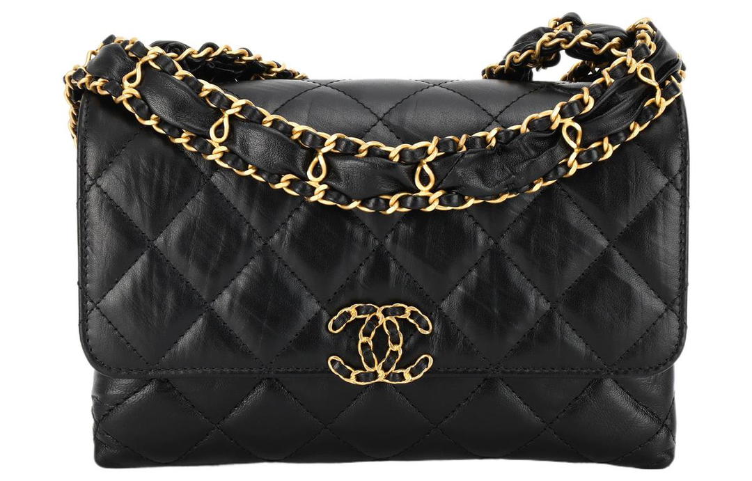 Chanel Chanel Cow Leather Tofu Bag Handbag Shoulder Bag Women's Black