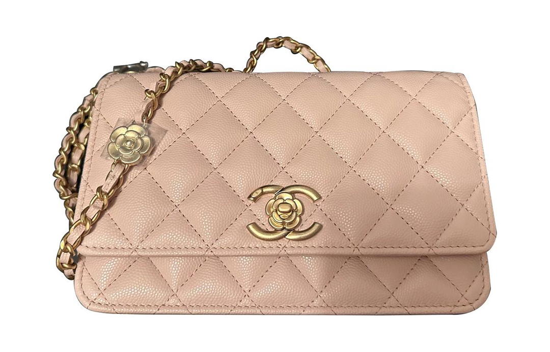 Chanel Chanel WOC Calfskin Shoulder Bag Crossbody Bag Wallet Women's Cherry Blossom Pink