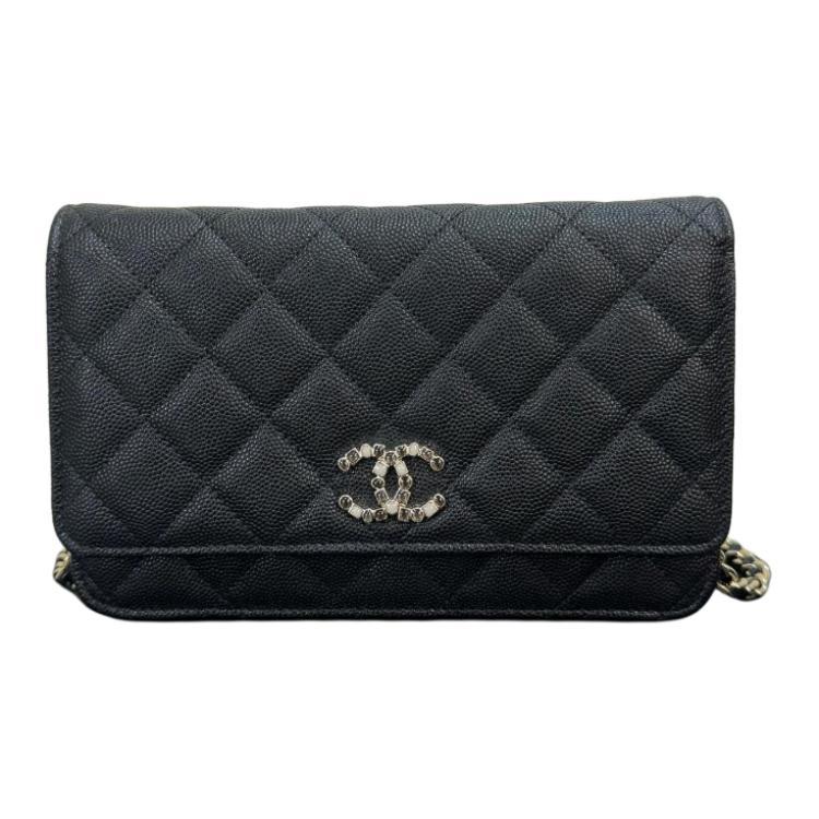 Chanel Chanel WOC Embossed Calfskin Shoulder Bag, Crossbody Bag Women's Black