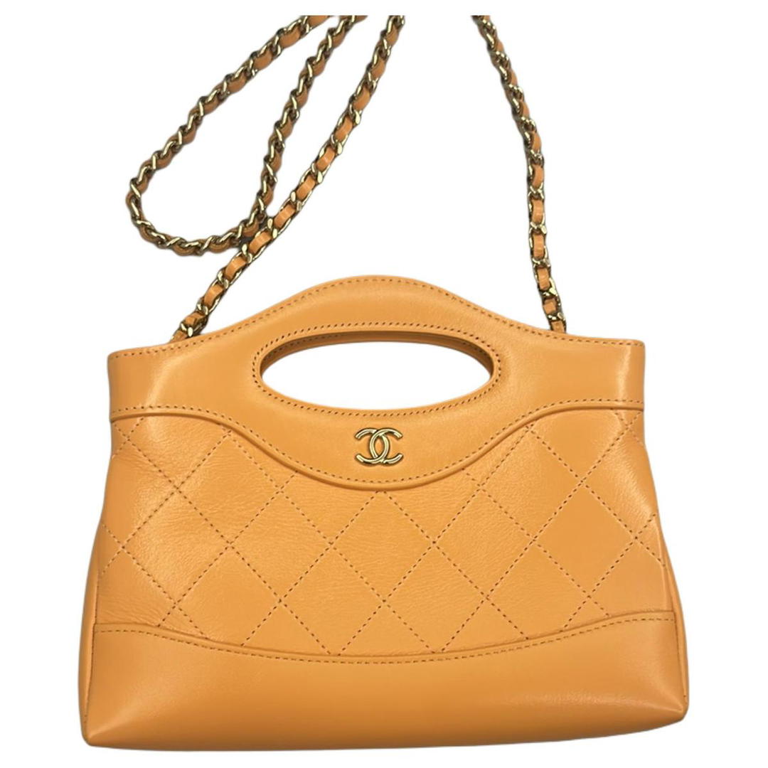 Chanel Chanel Cow Leather Handbag, Shoulder Bag, Crossbody Bag Mini Women's Orange