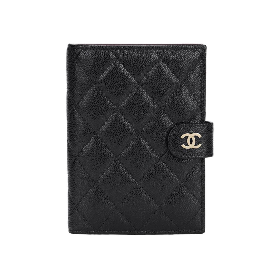 Chanel Chanel Cow Leather Wallets Passport Holders Women's Black