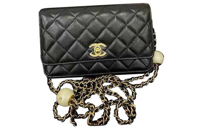 Chanel Chanel Sheepskin WOC Bag Shoulder Bag Crossbody Bag Women's Black