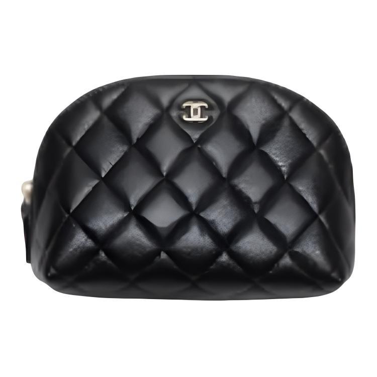 Chanel Chanel Textured Calfskin Clutch Mini Women's Black
