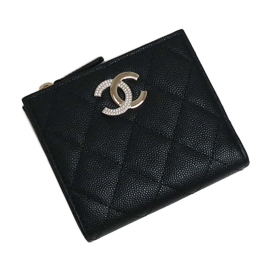 Chanel Chanel Leather Wallet Women's Black
