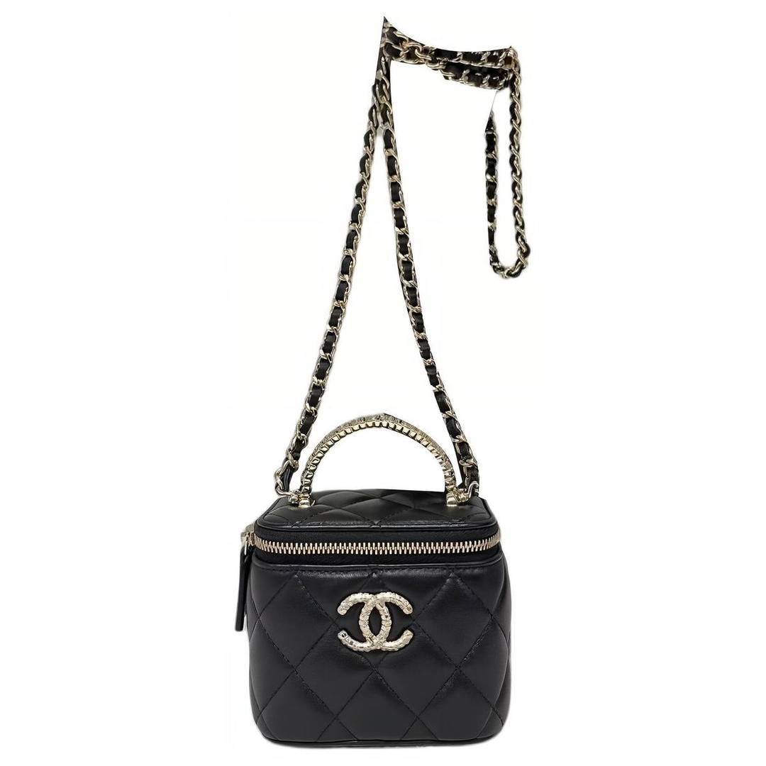 Chanel Chanel Leather Handbag Shoulder Bag Crossbody Bag Regular Women's Black