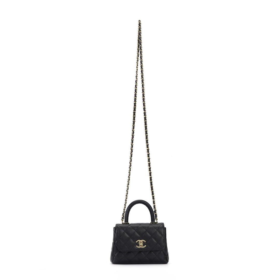 Chanel Chanel COCO Handle Grained Calfskin Shoulder Bag Crossbody Bag Handbag Women's Black