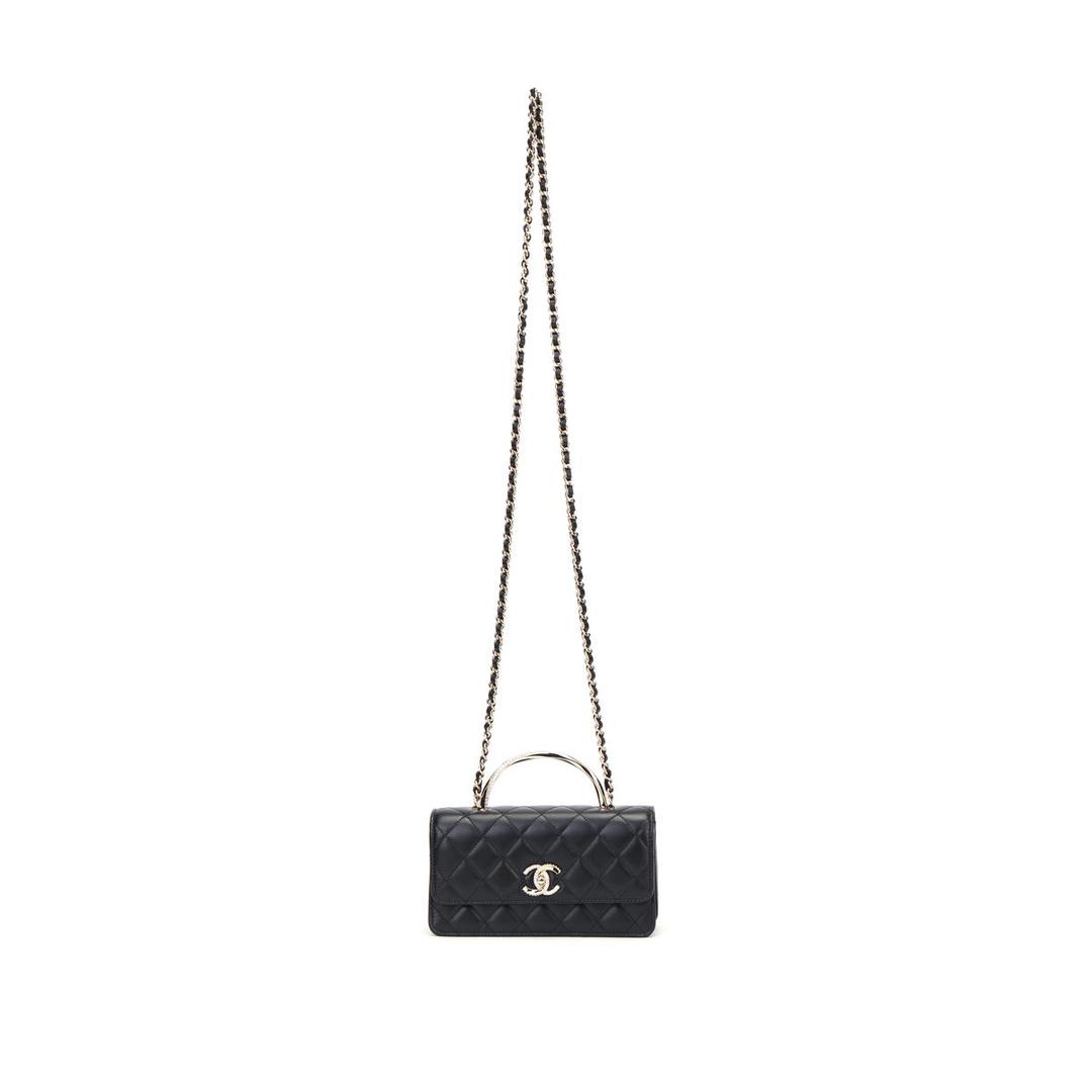 Chanel Chanel Sheepskin Shoulder Bag Crossbody Bag Handbag Mini Women's Black