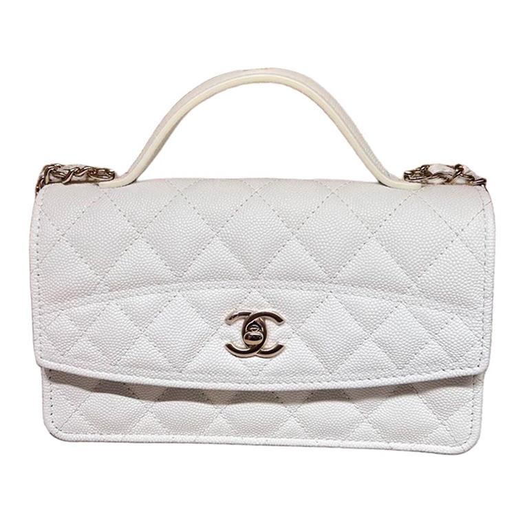 Chanel Chanel Grained Calfskin Trunk Bag Shoulder Bag Crossbody Bag Handbag Women's Milk White