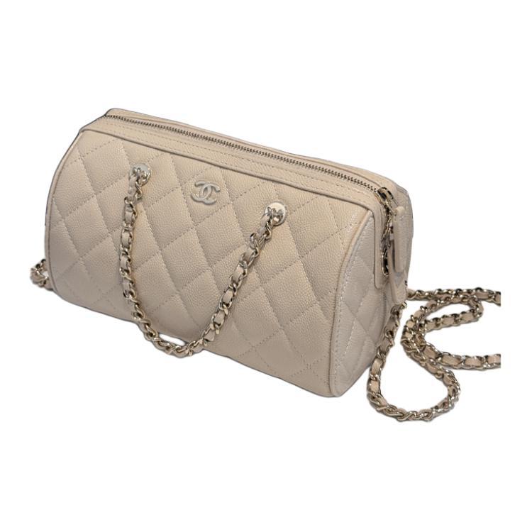 Chanel Chanel Calfskin Shoulder Bag, Crossbody Bag, Handbag Women's Beige