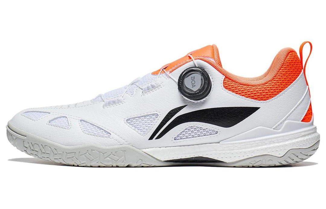 Li-Ning LiNing Mage Pe Cushioning Low Top Table Tennis Shoes Unisex White Orange