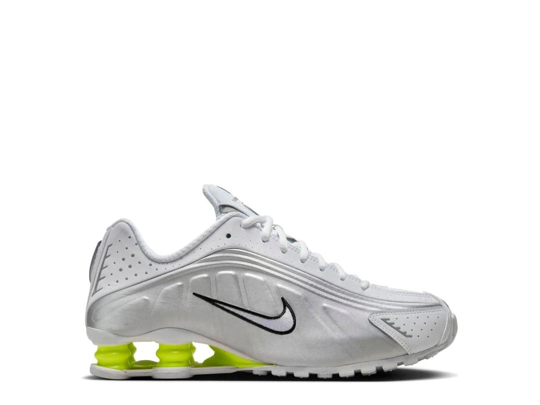 Nike Nike Shox R4 White Metallic Silver Volt (Women's)